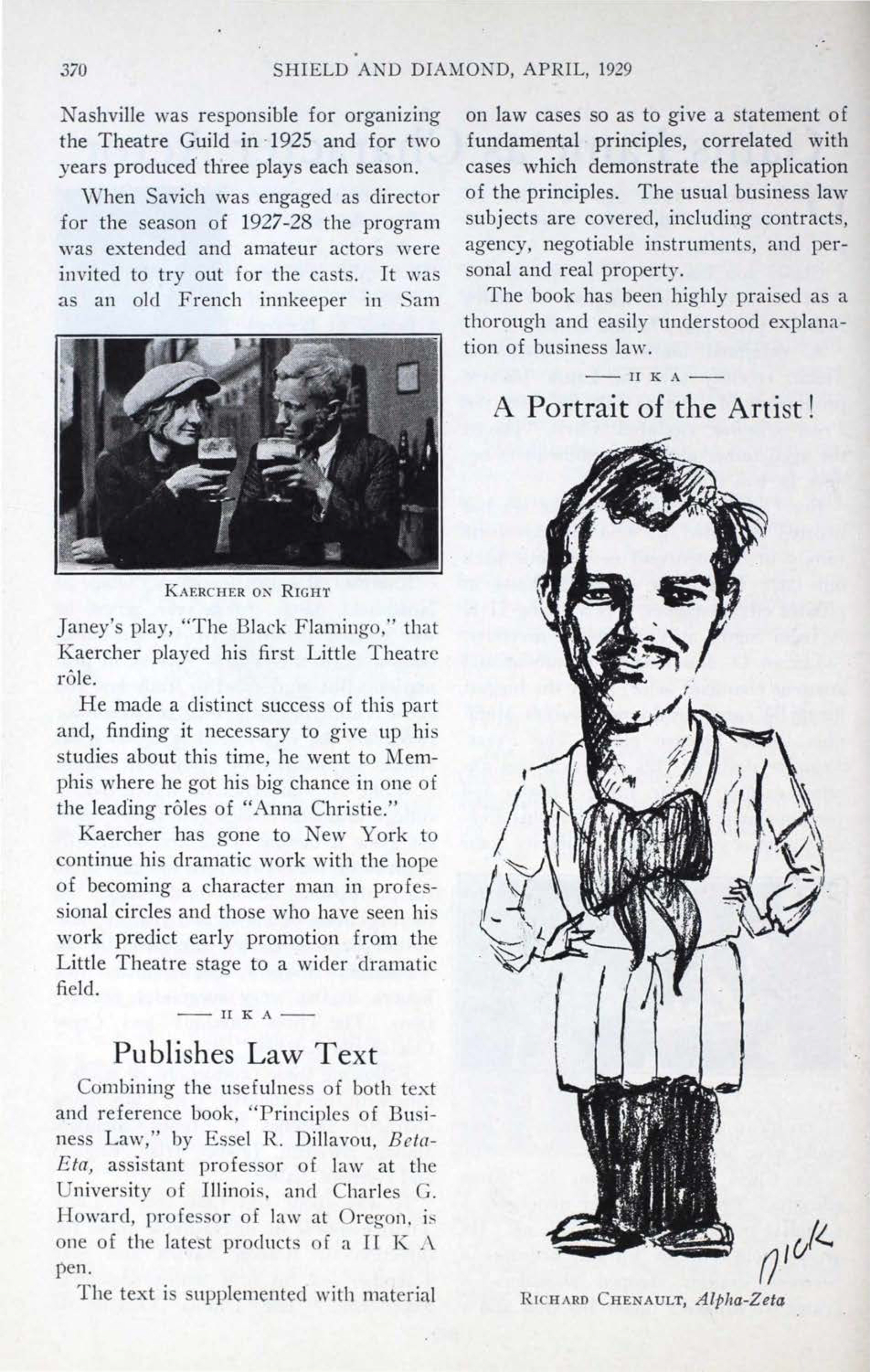 Publishes Law Text, April 1929